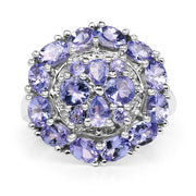 Bids.com 2.92 Carat Genuine Tanzanite .925 Sterling Silver Ring Rings White Smoke size 7.00,size 6.00,size 8.00,size 9.00,size 5.00,size 10.00