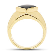 Bids.com 14K Yellow Gold Plated 2.00 Carat Genuine Black Onyx .925 Sterling Silver Ring Rings White Smoke size 8.00,size 9.00,size 6.00,size 7.00
