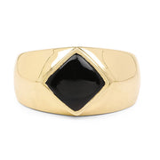 Bids.com 14K Yellow Gold Plated 2.00 Carat Genuine Black Onyx .925 Sterling Silver Ring Rings White Smoke size 8.00,size 9.00,size 6.00,size 7.00