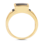 Bids.com 2.16 Carat Genuine Black Onyx and Black Diamond .925 Sterling Silver Ring Rings White Smoke size 6.00,size 7.00,size 8.00,size 9.00,size 5.00