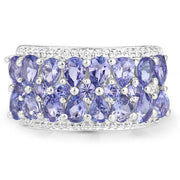 Bids.com 2.59 Carat Genuine Tanzanite .925 Sterling Silver Ring Rings Light Gray size 7.00,size 8.00,size 6.00,size 9.00,size 5.00