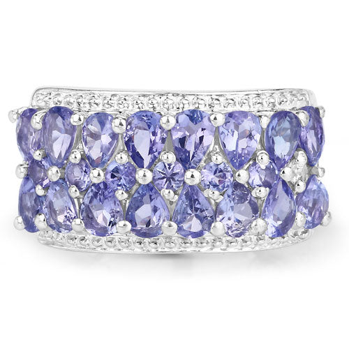 Bids.com 2.59 Carat Genuine Tanzanite .925 Sterling Silver Ring Rings Light Gray size 7.00,size 8.00,size 6.00,size 9.00,size 5.00
