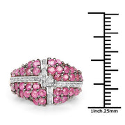 Bids.com 14K Yellow Gold Plated 1.70 Carat Genuine Ruby .925 Sterling Silver Ring Rings White Smoke size 6.00,size 8.00,size 7.00,size 9.00