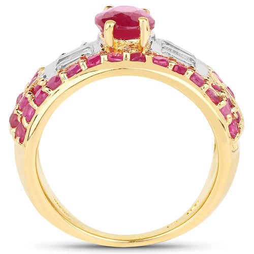 Bids.com 4.23 Carat Glass Filled Ruby and White Topaz .925 Sterling Silver Ring Rings White Smoke size 6.00,size 7.00,size 8.00,size 5.00,size 9.00,size 10.00