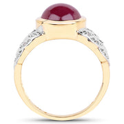 Bids.com 5.11 Carat Glass Filled Ruby and White Topaz .925 Sterling Silver Ring Rings White Smoke size 6.00,size 8.00,size 7.00,size 9.00,size 5.00