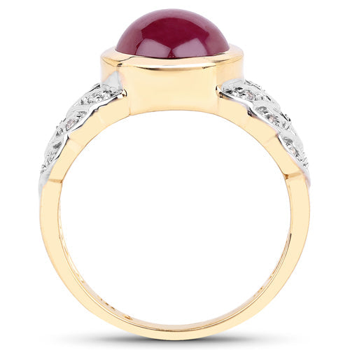 Bids.com 5.11 Carat Glass Filled Ruby and White Topaz .925 Sterling Silver Ring Rings White Smoke size 6.00,size 8.00,size 7.00,size 9.00,size 5.00