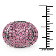 Bids.com 3.35 Carat Genuine Ruby .925 Sterling Silver Ring Rings White Smoke size 6.00,size 7.00,size 8.00,size 9.00