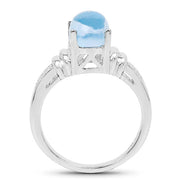 Bids.com 2.10 Carat Genuine Swiss Blue Topaz .925 Sterling Silver Ring Rings White Smoke size 7.00,size 9.00,size 6.00,size 8.00,size 5.00