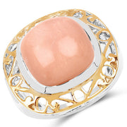 Bids.com Two Tone Plated 12.80 Carat Genuine Moonstone .925 Sterling Silver Ring Rings White Smoke size 7.00,size 8.00,size 9.00,size 6.00