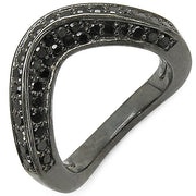Bids.com 1.02 Carat Genuine Black Diamond .925 Sterling Silver Ring Rings White Smoke size 5.50,size 6.00,size 7.00,size 8.00,size 9.00