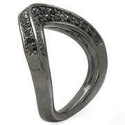 Bids.com 1.02 Carat Genuine Black Diamond .925 Sterling Silver Ring Rings White Smoke size 5.50,size 6.00,size 7.00,size 8.00,size 9.00