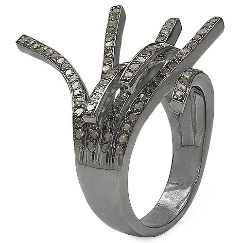 Bids.com 1.53 Carat Genuine TLB Diamond .925 Sterling Silver Ring Rings White Smoke size 7.00,size 6.00,size 8.00,size 9.00