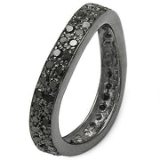 Bids.com 1.11 Carat Genuine Black Diamond .925 Sterling Silver Ring Rings White Smoke size 8.00,size 6.00,size 7.00,size 9.00