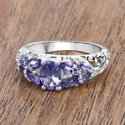 Bids.com 1.63 Carat Genuine Tanzanite .925 Sterling Silver Ring Rings Rosy Brown size 6.00,size 7.00,size 8.00,size 9.00,size 5.00