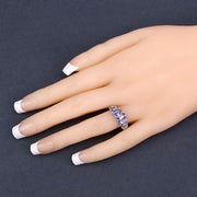 Bids.com 1.63 Carat Genuine Tanzanite .925 Sterling Silver Ring Rings Peach Puff size 6.00,size 7.00,size 8.00,size 9.00,size 5.00