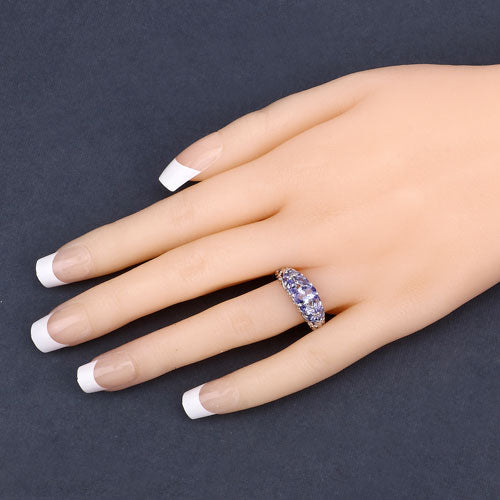 Bids.com 1.63 Carat Genuine Tanzanite .925 Sterling Silver Ring Rings Peach Puff size 6.00,size 7.00,size 8.00,size 9.00,size 5.00
