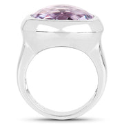 Bids.com 8.00 Carat Genuine Pink Amethyst .925 Sterling Silver Ring Rings White Smoke size 5.00,size 6.00,size 9.00,size 7.00,size 8.00