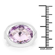 Bids.com 8.00 Carat Genuine Pink Amethyst .925 Sterling Silver Ring Rings White Smoke size 5.00,size 6.00,size 9.00,size 7.00,size 8.00