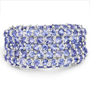 Bids.com 2.47 Carat Genuine Tanzanite .925 Sterling Silver Ring Rings White Smoke size 7.00,size 8.00,size 6.00,size 9.00