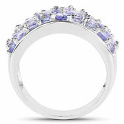 Bids.com 2.52 Carat Genuine Tanzanite .925 Sterling Silver Ring Rings White Smoke size 6.00,size 7.00,size 8.00,size 9.00