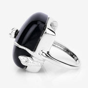 Bids.com 21.04 Carat Genuine Black Onyx and White Topaz .925 Sterling Silver Ring Rings White Smoke size 5.00,size 6.00,size 7.00,size 8.00,size 9.00