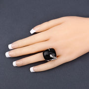 Bids.com 21.04 Carat Genuine Black Onyx and White Topaz .925 Sterling Silver Ring Rings Dark Slate Gray size 5.00,size 6.00,size 7.00,size 8.00,size 9.00
