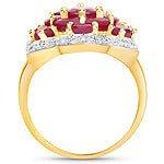 Bids.com 14K Yellow Gold Plated 4.18 Carat Genuine Glass Filled Ruby .925 Sterling Silver Ring Rings White Smoke size 6.00,size 8.00,size 7.00,size 9.00,size 5.00,size 10.00