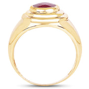 Bids.com 14K Yellow Gold Plated 1.65 Carat Genuine Glass Filled Ruby .925 Sterling Silver Ring Rings White Smoke size 6.00,size 7.00,size 8.00,size 9.00,size 5.00