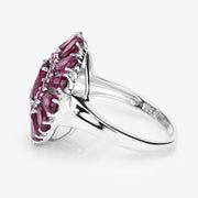 Bids.com 6.19 Carat Genuine Rhodolite and White Topaz .925 Sterling Silver Ring Rings White Smoke size 9.00,size 5.00,size 6.00,size 7.00,size 8.00,size 10.00