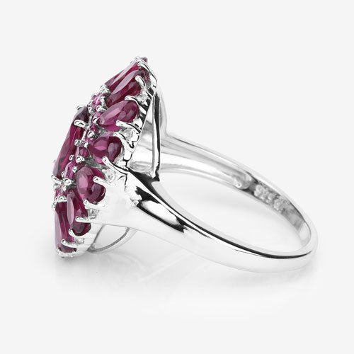 Bids.com 6.19 Carat Genuine Rhodolite and White Topaz .925 Sterling Silver Ring Rings White Smoke size 9.00,size 5.00,size 6.00,size 7.00,size 8.00,size 10.00
