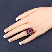 Bids.com 6.19 Carat Genuine Rhodolite and White Topaz .925 Sterling Silver Ring Rings Bisque size 9.00,size 5.00,size 6.00,size 7.00,size 8.00,size 10.00
