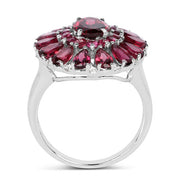 Bids.com 6.19 Carat Genuine Rhodolite and White Topaz .925 Sterling Silver Ring Rings White Smoke size 9.00,size 5.00,size 6.00,size 7.00,size 8.00,size 10.00