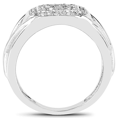 Bids.com 14K White Gold Plated 0.24 Carat Genuine White Diamond .925 Sterling Silver Ring Rings White Smoke size 11.00,size 6.00,size 7.00,size 8.00,size 9.00,size 10.00