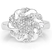 Bids.com 14K Yellow Gold Plated 0.28 Carat Genuine White Diamond .925 Sterling Silver Ring Rings White Smoke size 6.00,size 7.00,size 8.00