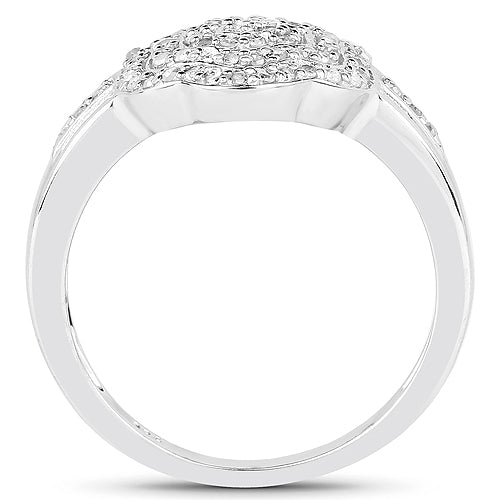 Bids.com 14K Yellow Gold Plated 0.29 Carat Genuine White Diamond .925 Sterling Silver Ring Rings White Smoke size 6.00,size 7.00,size 8.00