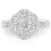 Bids.com 14K Yellow Gold Plated 0.29 Carat Genuine White Diamond .925 Sterling Silver Ring Rings White Smoke size 6.00,size 7.00,size 8.00