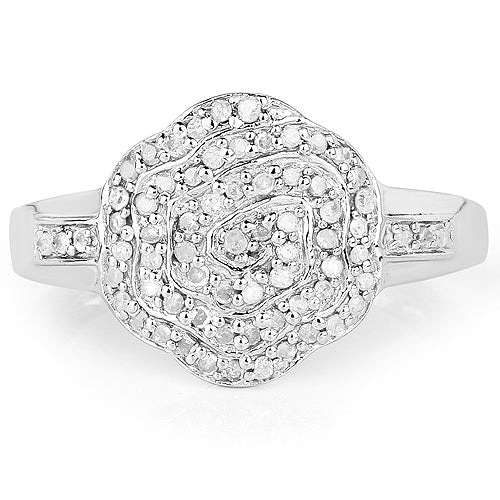 Bids.com 14K Yellow Gold Plated 0.29 Carat Genuine White Diamond .925 Sterling Silver Ring Rings White Smoke size 6.00,size 7.00,size 8.00