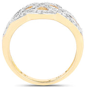 Bids.com 14K Yellow Gold Plated 0.26 Carat Genuine White Diamond .925 Sterling Silver Ring Rings White Smoke size 6.00,size 8.00,size 7.00,size 9.00