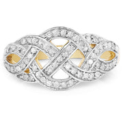 Bids.com 14K Yellow Gold Plated 0.26 Carat Genuine White Diamond .925 Sterling Silver Ring Rings White Smoke size 6.00,size 8.00,size 7.00,size 9.00