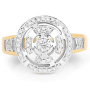 Bids.com 14K Yellow Gold Plated 0.21 Carat Genuine White Diamond .925 Sterling Silver Ring Rings White Smoke size 8.00,size 6.00,size 7.00,size 9.00,size 5.00