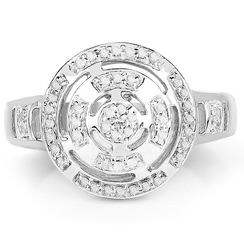 Bids.com 14K Yellow Gold Plated 0.21 Carat Genuine White Diamond .925 Sterling Silver Ring Rings White Smoke size 6.00,size 7.00,size 8.00