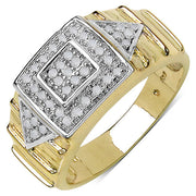Bids.com 14K Yellow Gold Plated 0.21 Carat Genuine White Diamond .925 Sterling Silver Ring Rings White Smoke size 11.00,size 6.00,size 7.00,size 8.00,size 9.00,size 10.00
