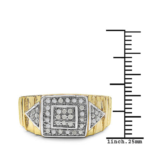 Bids.com 14K Yellow Gold Plated 0.21 Carat Genuine White Diamond .925 Sterling Silver Ring Rings White Smoke size 11.00,size 6.00,size 7.00,size 8.00,size 9.00,size 10.00