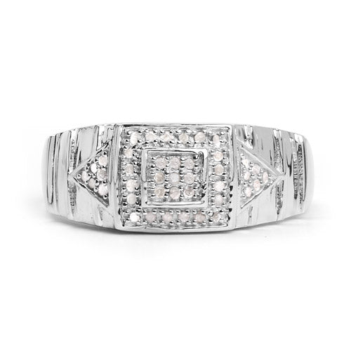 Bids.com 14K White Gold Plated 0.21 Carat Genuine White Diamond .925 Sterling Silver Ring Rings Gray size 6.00,size 7.00,size 8.00,size 9.00