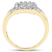 Bids.com 14K Yellow Gold Plated 0.23 Carat Genuine White Diamond .925 Sterling Silver Ring Rings White Smoke size 6.00,size 8.00,size 7.00,size 9.00