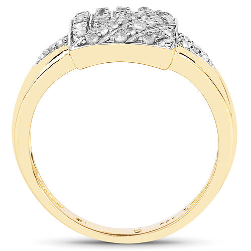 Bids.com 14K Yellow Gold Plated 0.23 Carat Genuine White Diamond .925 Sterling Silver Ring Rings White Smoke size 6.00,size 8.00,size 7.00,size 9.00