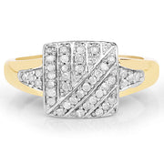Bids.com 14K Yellow Gold Plated 0.23 Carat Genuine White Diamond .925 Sterling Silver Ring Rings Gray size 6.00,size 8.00,size 7.00,size 9.00