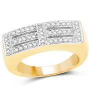 Bids.com 14K Yellow Gold Plated 0.25 Carat Genuine White Diamond .925 Sterling Silver Ring Rings White Smoke size 6.00,size 7.00,size 10.00,size 8.00,size 9.00,size 11.00,size 12.00