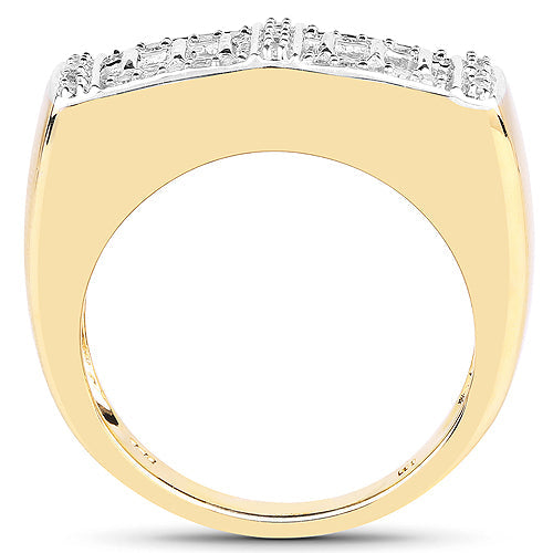 Bids.com 14K Yellow Gold Plated 0.19 Carat Genuine White Diamond .925 Sterling Silver Ring Rings White Smoke size 9.00,size 11.00,size 6.00,size 7.00,size 8.00,size 10.00