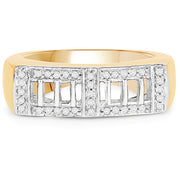 Bids.com 14K Yellow Gold Plated 0.19 Carat Genuine White Diamond .925 Sterling Silver Ring Rings Gray size 9.00,size 11.00,size 6.00,size 7.00,size 8.00,size 10.00